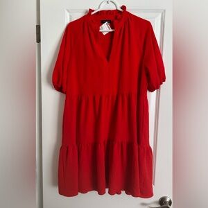 1. State Red Ruffle Dress